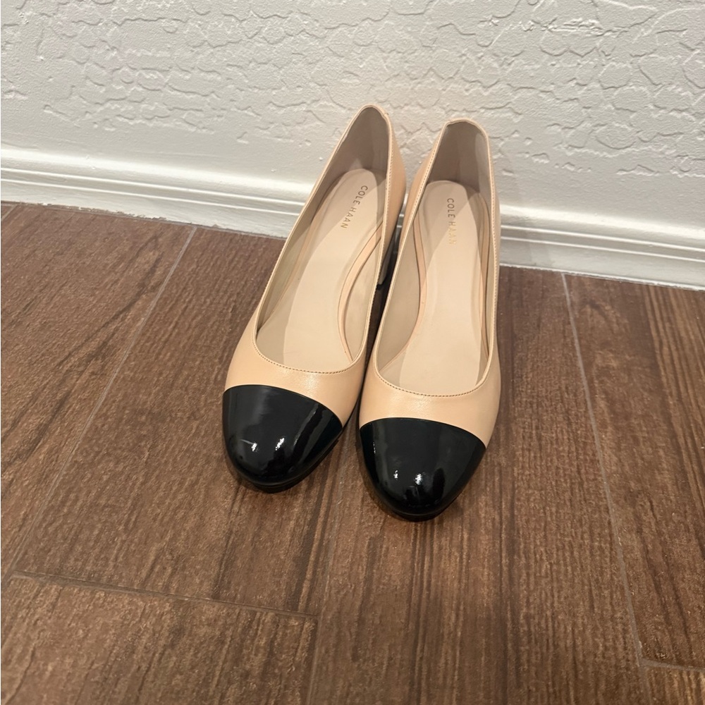 Cole Haan Two-Tone Beige and Black Heels